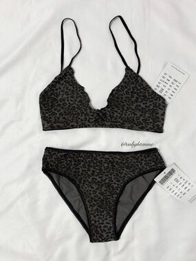 Brandy Melville dark leopard print bra & underwear set